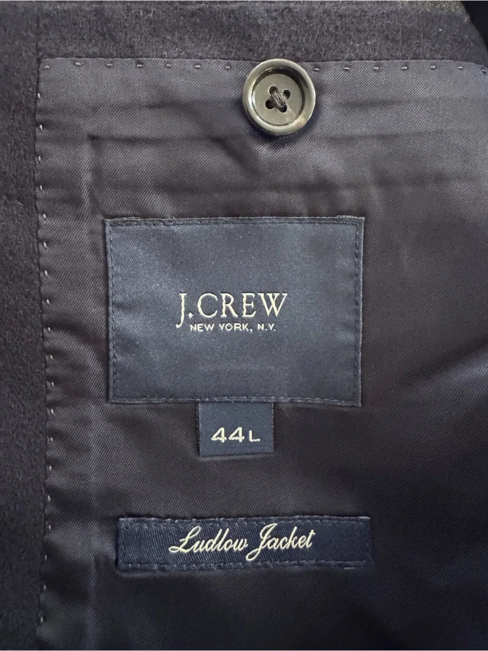 J. Crew Ludlow Midnight Navy Blue 100% Cashmere Blazer Jacket Men’s Size 44L